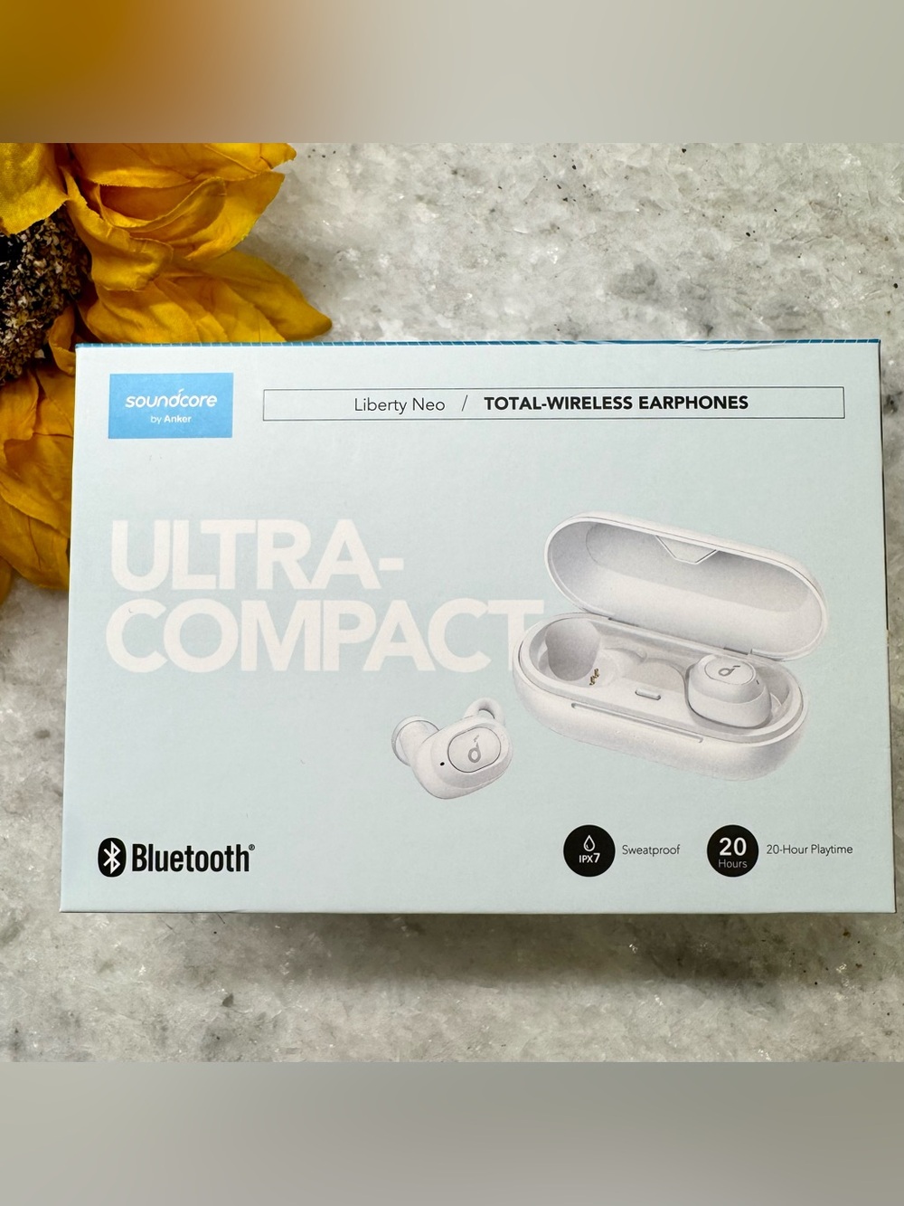 New White Soundcore By Anker Liberty Neo Bluetooth 5 Total Wireless Earbuds